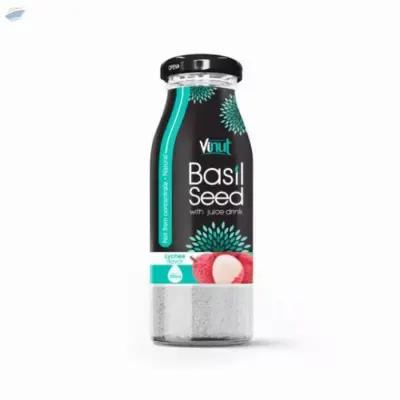 200ml Vinut Basil Seed Drink With Lychee Flavor by NAM VIET FOODS & BEVERAGE JSC