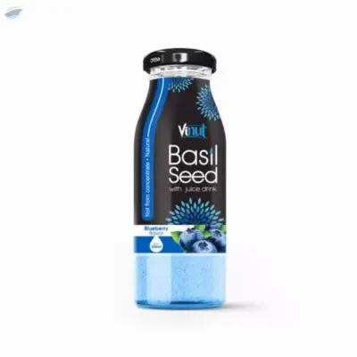 200ml Vinut Basil Seed Drink With Blueberry by NAM VIET FOODS & BEVERAGE JSC