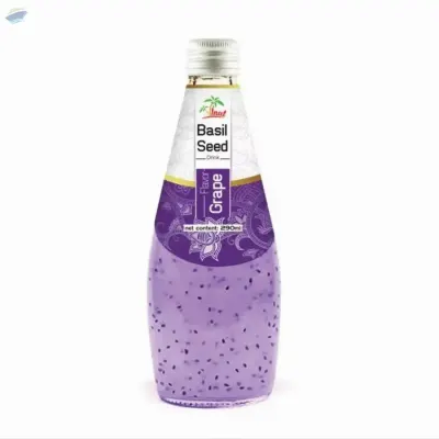 290ml Vinut Basil Seed Drink With Grape Flavor by NAM VIET FOODS & BEVERAGE JSC