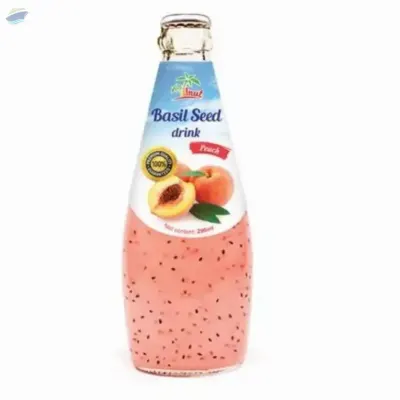 290ml Vinut Basil Seed Drink With Peach Flavor by NAM VIET FOODS & BEVERAGE JSC