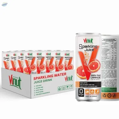 355ml Red Orange Juice Sparkling Water by NAM VIET FOODS & BEVERAGE JSC