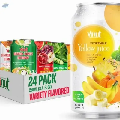 330ml Yellow Vegetable Juice Drink by NAM VIET FOODS & BEVERAGE JSC