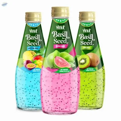290ml Guava Basil Seed Drink by NAM VIET FOODS & BEVERAGE JSC