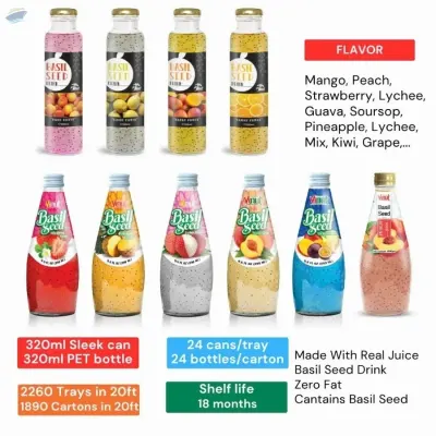 290ml Pomegranate Chia Seed Drink by NAM VIET FOODS & BEVERAGE JSC