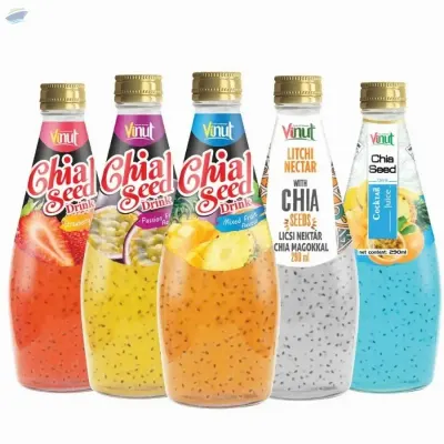 290ml Lychee Chia Seed Drink by NAM VIET FOODS & BEVERAGE JSC