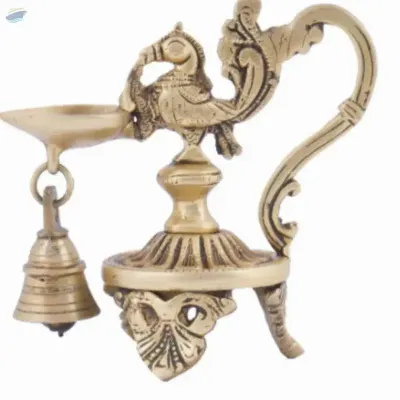 Traditional Brass Peacock Diya by Anand