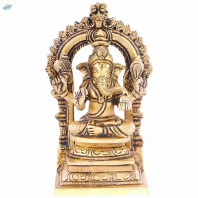 Handcrafted Sinhasan Ganpati Murti by Anand