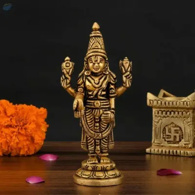 Tirupati Balaji Brass Idol for Worship by Anand