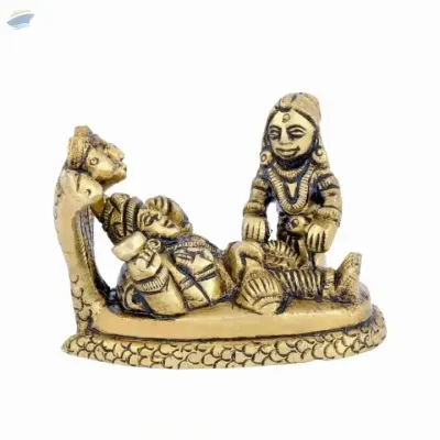 Handcrafted Vishnu Laxmi Murti Statue by Anand