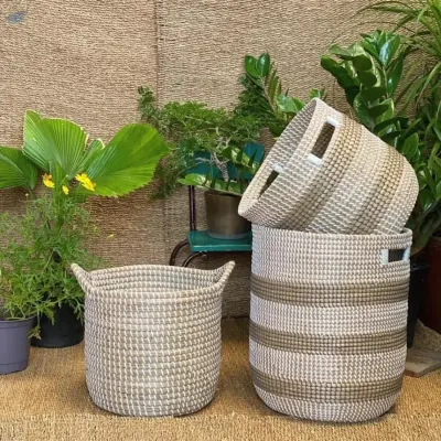 Seagrass Storage Basket by VIGI FARM PRODUCTION COMPANY LIMITED