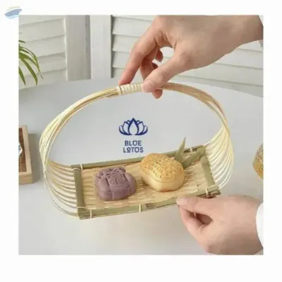 Bamboo Woven  Basket Tea Snack Pastry Trays by Blue Lotus Exim Co., Ltd.
