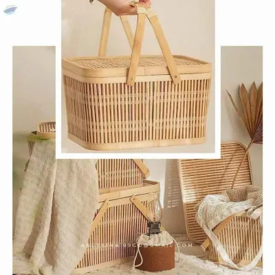 Woven Bamboo Crafts Gift Picnic Basket by 99 Gold Data Processing Trading Company Limited