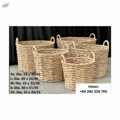 2024 New Design Water Hyacinth Storage Basket by 99 Gold Data Processing Trading Company Limited