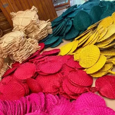 Bamboo - Palm Leaf handfan by 99 Gold Data Processing Trading Company Limited