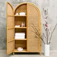Warwick Wood And Rattan Cabinet