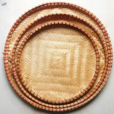 Round Bamboo Flat Winnowing Basket by 99 Gold Data Processing Trading Company Limited