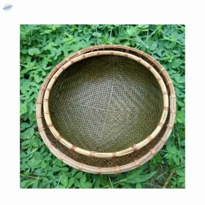 Vietnamese Round Bamboo Flat Winnowing Basket by 99 Gold Data Processing Trading Company Limited
