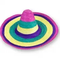 Multi colored Sombrero Mexican Straw Hat