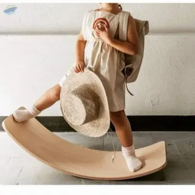 Wood Wobble Toy Curved Balanced Board by 99 Gold Data Processing Trading Company Limited