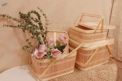 Picnic Basket Bamboo Basket by 99 Gold Data Processing Trading Company Limited