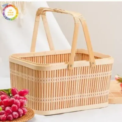 Vintage Woven Storage Basket With Handle by 99 Gold Data Processing Trading Company Limited