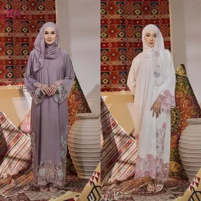 Elegant Sky Blue Embroidered Abaya by Gajiwala Export