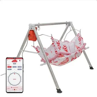 KISSATO Foldable Stainless Steel Infant, Baby Cradle with Non-Woven Storage Bag, Indian Style Palna by ASHAPURA ENTERPRISES