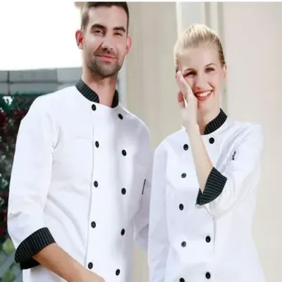 Optical white viscose oval top chef hat by Jinan Yongsheng Fengfan Chef Hat Co., Ltd