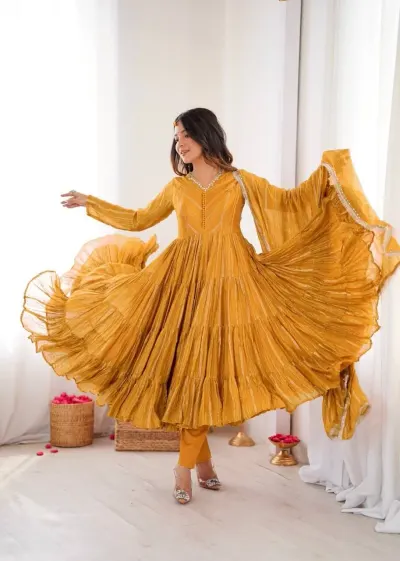 Front Open full sleeve dress by Akash Clothing