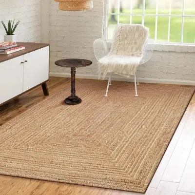 Natural Braided Jute Rug by Eco Crave Limited