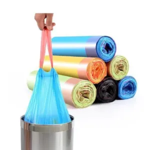 Drawstring Garbage Bag Trash plastic Bag on roll made by Vietnam by Hanpak JSC