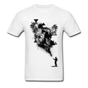 Men's T-Shirt Short Sleeve Printed Fashionable Wholesale OEM 100% Cotton Casual 180GSM Customized Design - Image 4