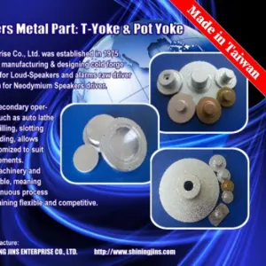 T-Yokes and Bottom plates for Speaker Drivers made in Taiwan