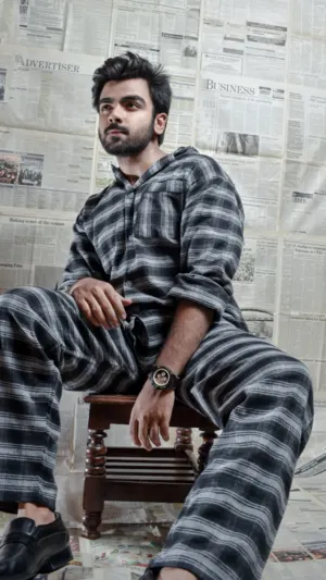Custom Winter Autumn Men Buffalo Plaid Print Flannel Lounge Pajama Pants by Sakaria Knitting Industries