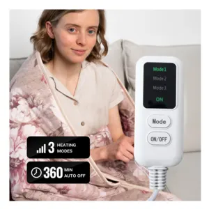 Blanket Electric heated blanket, Soft Electric duvet with Heat Settings Auto shut-off Timer Remote Control, Over-blanket Bed Size Heater Bed Throw Bedspread Fast Heating, EcoSapiens - Image 4