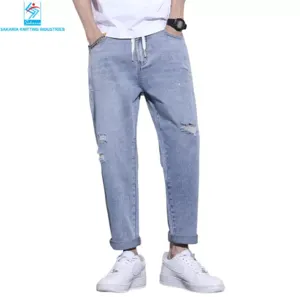 Men's Zip Fly Relaxed Fit Straight Elastic Men's Pants Skinny Men Jeans Pants - Image 2