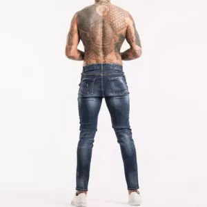 Latest Design Customized Logo High Quality New Arrival OEM ODM Denim Material Men Denim Pant In Blue Color - Image 3