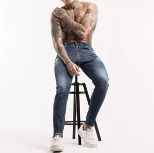 Latest Design Customized Logo High Quality New Arrival OEM ODM Denim Material Men Denim Pant In Blue Color - Image 4