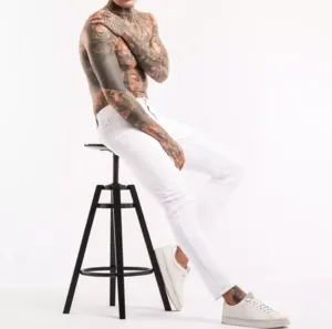 Hot Sale High Quality Light Weight Man Customized Design Printing Outdoor Wear Men Denim Pant In White Color - Image 3