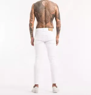 Hot Sale High Quality Light Weight Man Customized Design Printing Outdoor Wear Men Denim Pant In White Color - Image 4