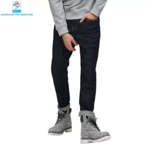 Fashion Spring Autumn Denim Stretchable Slim Straight Black Blue Ankle-Length Men Jeans Pants - Image 3