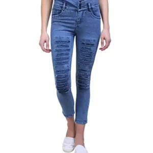 Ladies Fashionable Denim Jeans by Sakaria Knitting Industries