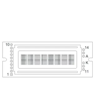 Monochrome LCM Character Type PLC0801BW by Palm Technology Co., Ltd.