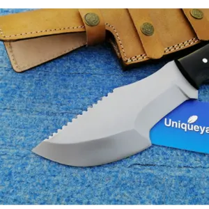 D2 Steel Tracker Knife with Leather Sheath - Image 2