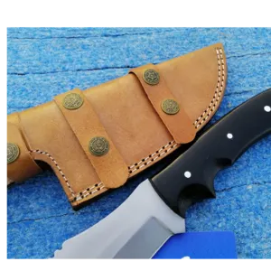 D2 Steel Tracker Knife with Leather Sheath - Image 3