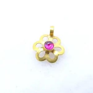 Gorgeous Flower shape 18k solid gold charm by Gemsicon Private Limited
