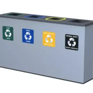 Waste sorting bin, 4 - chamber 4x60L by ALDA manufacturer of waste baskets