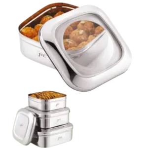 SEE THRU SQUARE PURI DABBA by Rozy enterprises