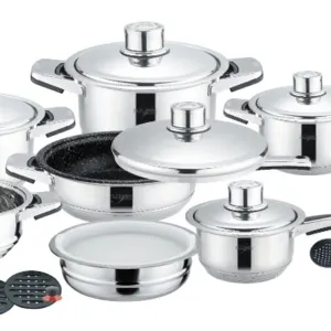 Casserole cookware set 19pcs PL-1901 by BSM Hungary Kft.