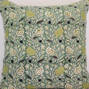 Hand Block Printed Cushion by Sujni India